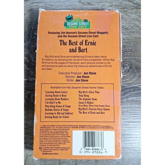 The Best Of Bert and Ernie VHS - Sesame Street Home Video Jim Henson Muppets - Picture 2 of 7